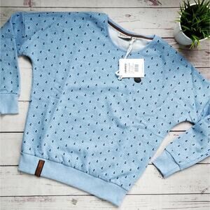 NWT NAKETANO Anchor Print Drop Shoulder Sweatshirt